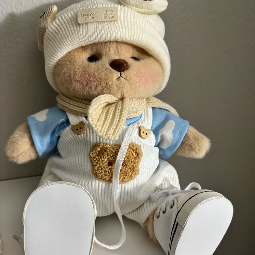 Huggables Adorable Teddy Bear in Blue and White Outfit - Picture 1 of 1